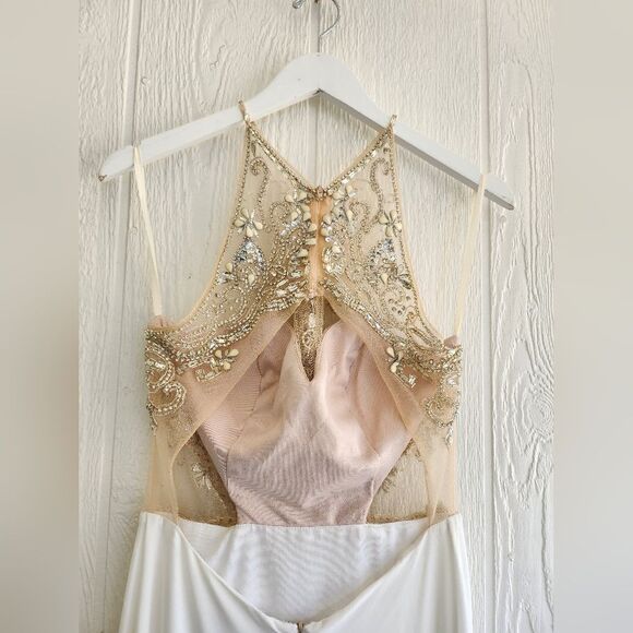 Cinderella beaded white prom gown dress - Picture 4 of 9